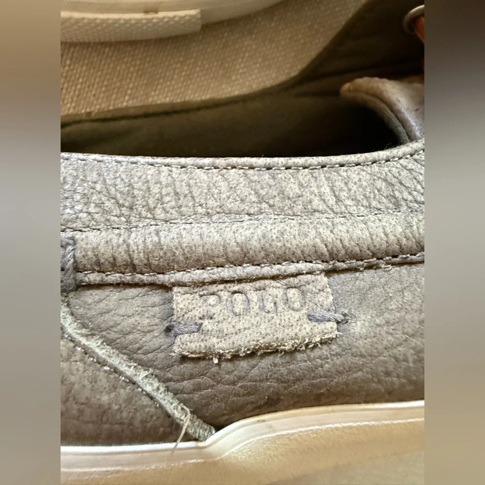 Polo by Ralph Lauren Men's Gray Boat Shoes leather 9.5